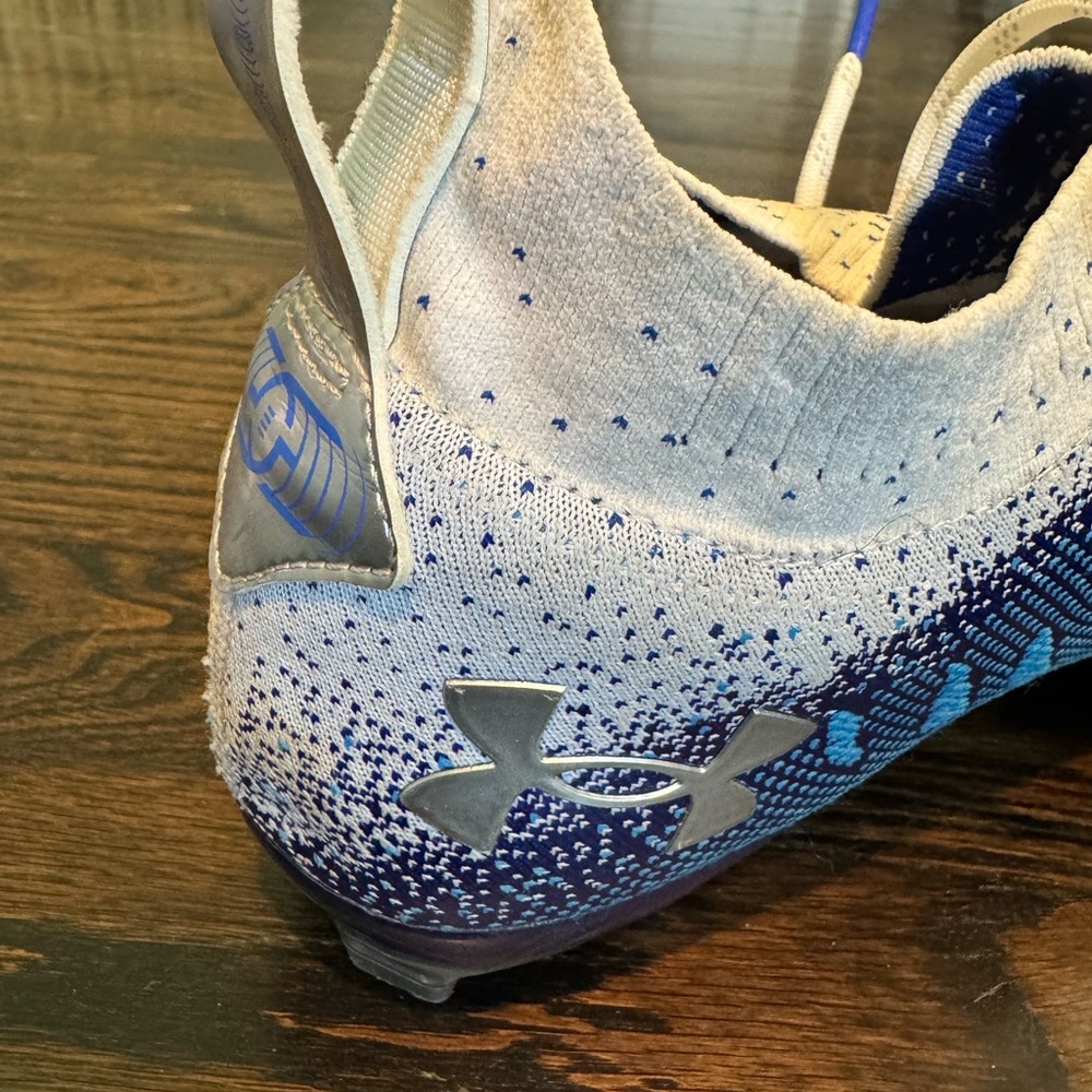 Under Armour Threadlock Mens Blue and White Football Cleats - Picture 7 of 7